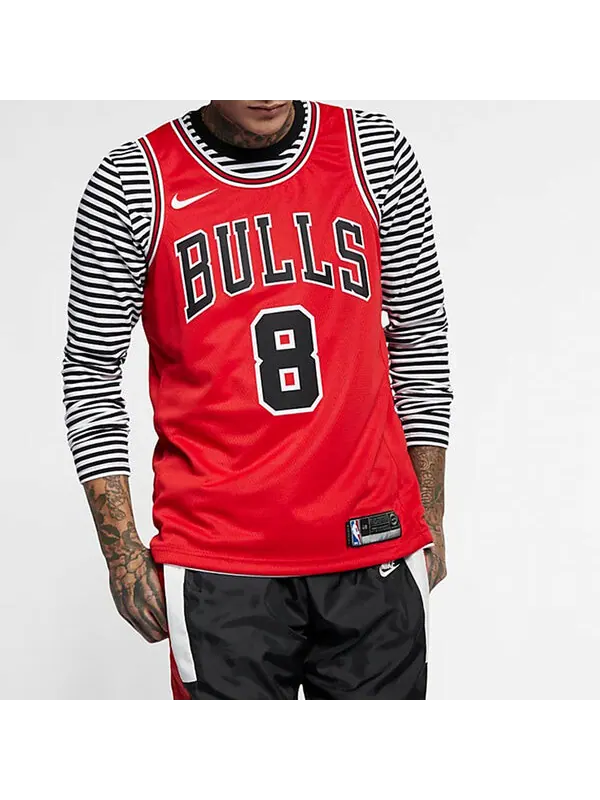Футболка nba team limited jersey sw fan edition chicago bulls zach lavine № 8 red Nike — изображение 3 из 4, красный