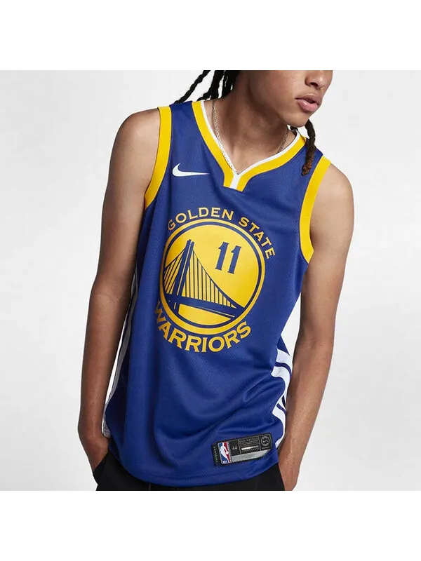 Футболка klay thompson icon edition swingman джерси sw navy Nike — изображение 3 из 4, синий/белый/желтый