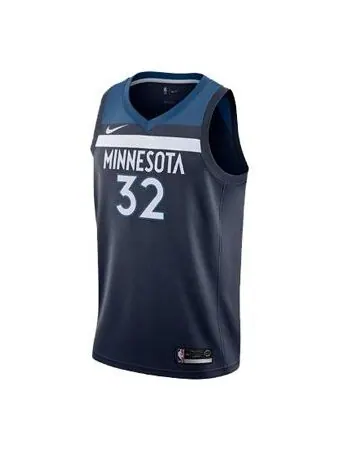 Спортивная футболка nba towns timberwolves 3 2 fan edition basketball jersey/vest navy blue dark blue Nike, синий