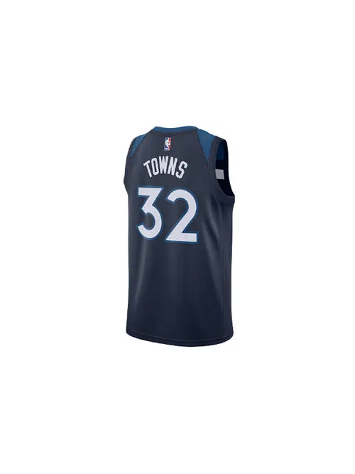 Спортивная футболка nba towns timberwolves 3 2 fan edition basketball jersey/vest navy blue dark blue Nike, синий