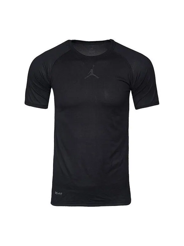Футболка Men's Air Jordan Training Quick Dry Solid Color Logo Casual Short Sleeve Black T-Shirt — изображение 1 из 3, мульти