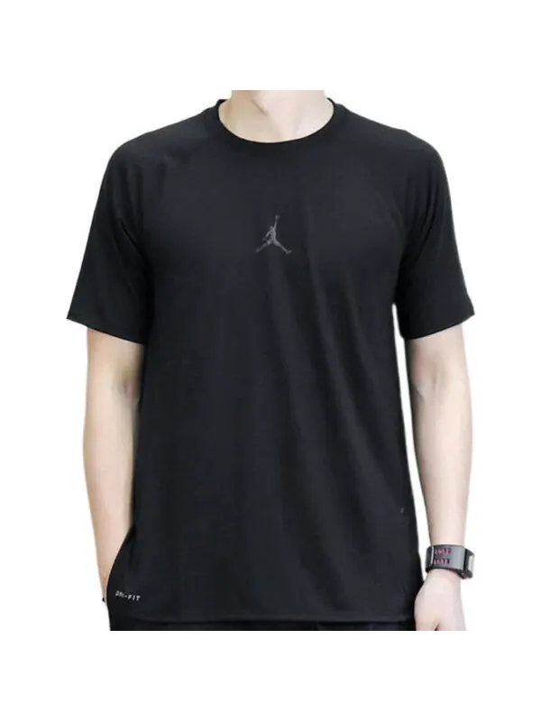 Футболка Men's Air Jordan Training Quick Dry Solid Color Logo Casual Short Sleeve Black T-Shirt — изображение 3 из 3, мульти