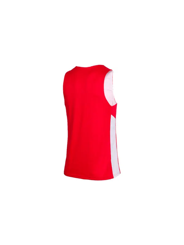 Спортивная футболка sports training splicing breathable reversible basketball vest red Nike — изображение 2 из 4, красный