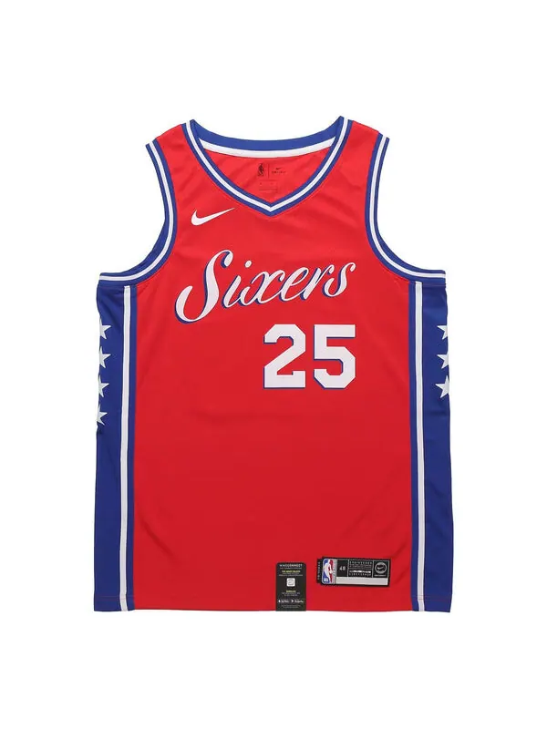 Спортивная футболка nba 76ers ben simmons basketball jersey philadelphia 76ers red Nike — изображение 1 из 2, красный