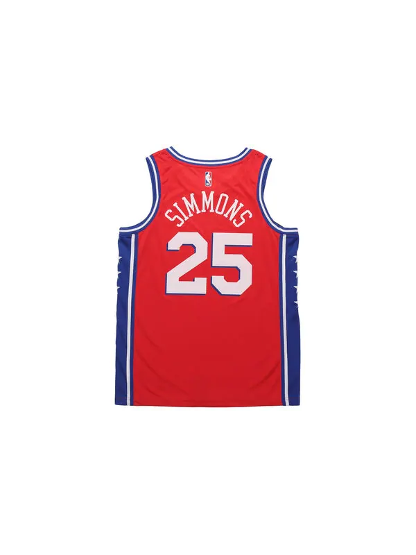 Спортивная футболка nba 76ers ben simmons basketball jersey philadelphia 76ers red Nike — изображение 2 из 2, красный