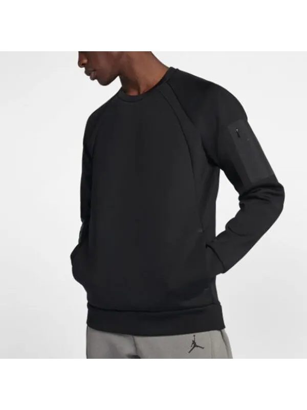 Толстовка Men's Air Jordan Alphabet Pattern Long Sleeves Solid Color Cotton Round Neck Black — изображение 3 из 4, мульти