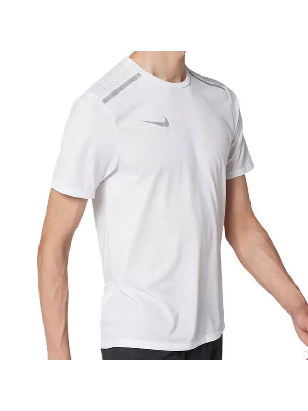 Футболка Men's Nike Solid Color Quick Dry Logo Breathable Sports Training Short Sleeve White T-Shirt — изображение 2 из 2