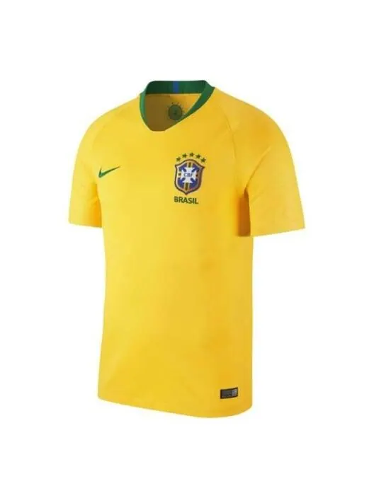 Футболка brasil 2018 home jersey brazil football jersey fan edition yellow Nike — изображение 1 из 2, желтый/зеленый