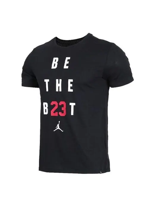 Футболка с принтом алфавита повседневные с коротким рукавом Air Jordan — изображение 1 из 4, черный