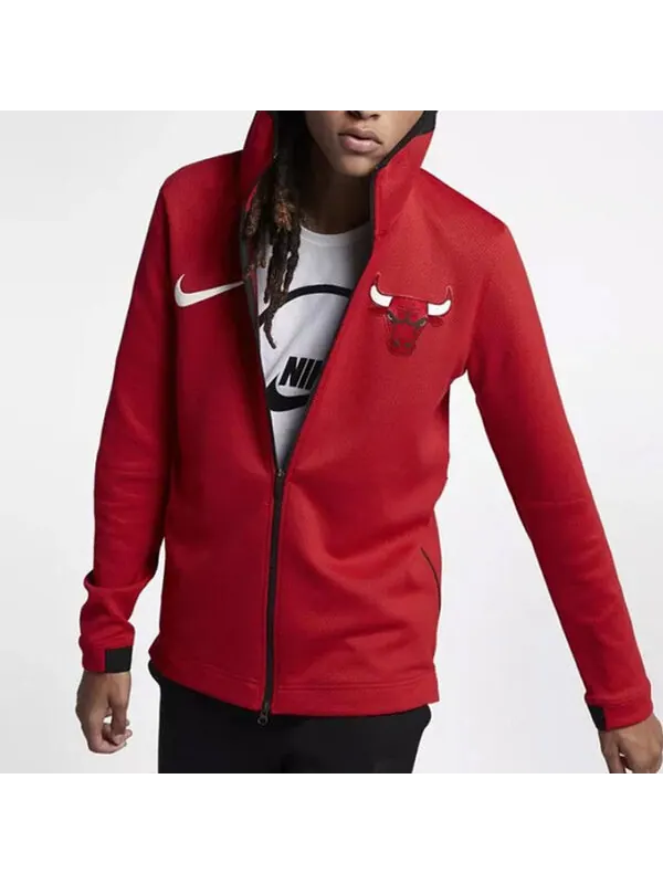 Толстовка Men's Nike Therma Flex Showtime NBA Chicago Bulls Jacket Red — изображение 3 из 4, красный