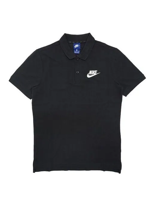 Футболка small logo casual sports short sleeve polo shirt black Nike — изображение 1 из 4, черный