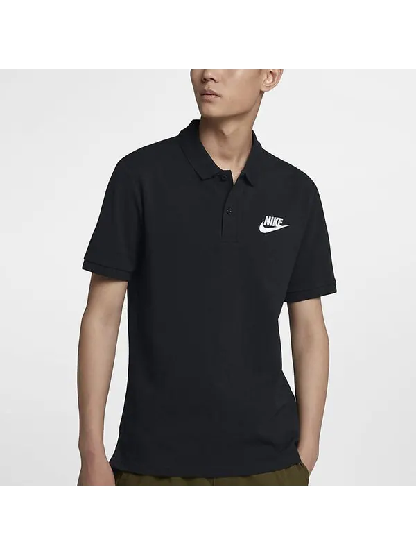 Футболка small logo casual sports short sleeve polo shirt black Nike — изображение 4 из 4, черный