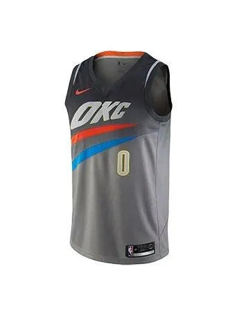 Футболка nba oklahoma city thunder russell westbrook city swingman джерси Nike — изображение 1 из 2, серый