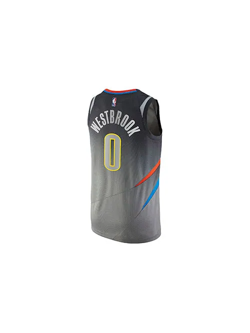 Футболка nba oklahoma city thunder russell westbrook city swingman джерси Nike — изображение 2 из 2, серый