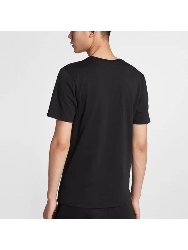 Футболка jordan letter printed casual short sleeve t-shirt 'black red' Nike — изображение 2 из 2, черный/красный