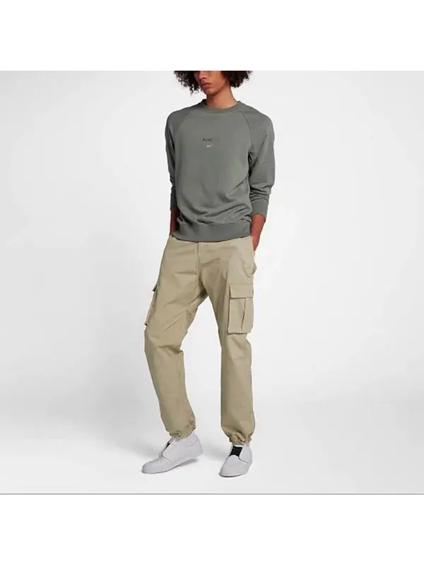 Брюки men's solid color multiple pockets loose cargo casual long pants/trousers khaki Nike — изображение 3 из 4, мульти