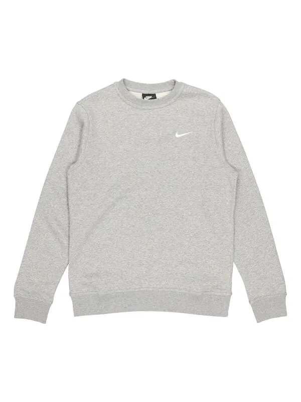 Толстовка Men's Nike Fleece Lined Embroidered Small Logo Classic Sports Gray — изображение 1 из 4, серый