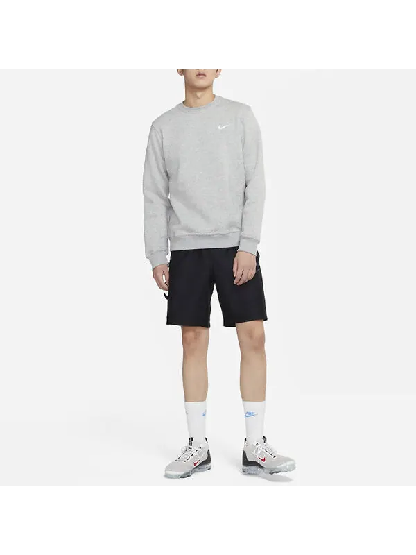 Толстовка Men's Nike Fleece Lined Embroidered Small Logo Classic Sports Gray — изображение 3 из 4, серый