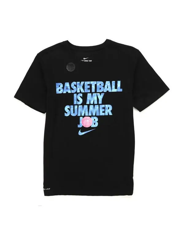 Футболка dri-fit summer job basketball tee men black Nike — изображение 1 из 2, черный