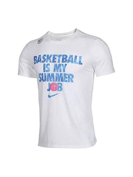 Футболка basketball is my summer job basketball tee men white Nike — изображение 1 из 4, белый