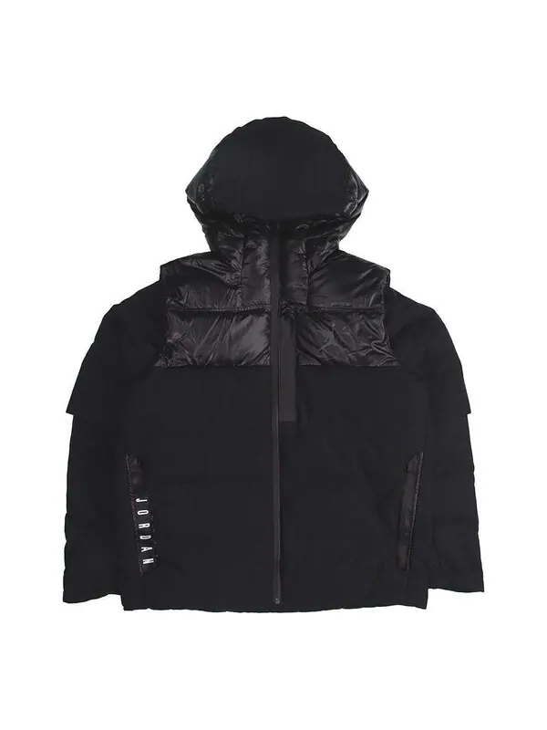 Пуховик Air Jordan protection against cold Stay Warm hooded Basketball Sports Down Jacket Black — изображение 1 из 4, черный