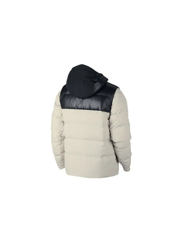 Пуховик Air Jordan protection against cold Stay Warm hooded Colorblock Casual Sports Down Jacket — изображение 2 из 4, белый