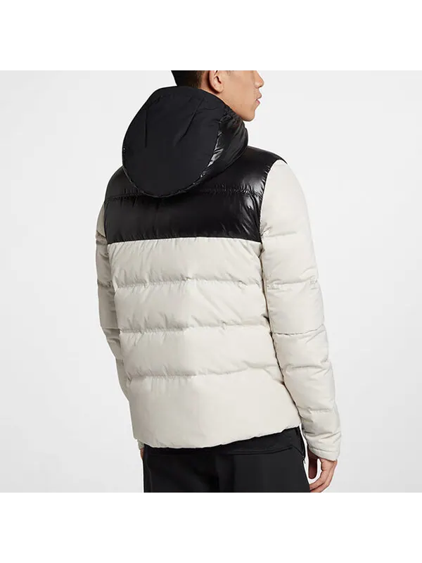 Пуховик Air Jordan protection against cold Stay Warm hooded Colorblock Casual Sports Down Jacket — изображение 4 из 4, белый