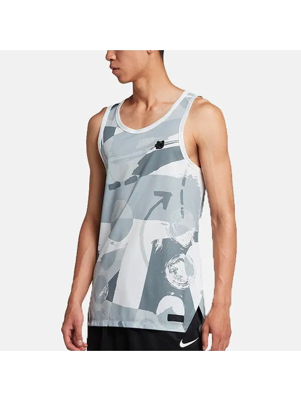 Майка Nike KD TANK HYPERELITE Durant Men's Sports Training Basketball Vest Men's Grey — изображение 4 из 4, светлый серый