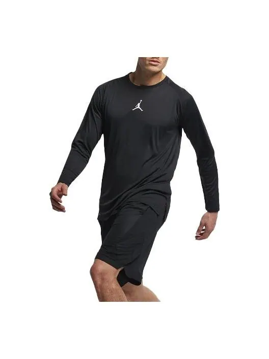 Спортивная футболка Air Jordan Round Neck Knit Athleisure Casual Sports Logo Long Sleeves Gym