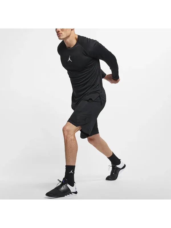Спортивная футболка Air Jordan Round Neck Knit Athleisure Casual Sports Logo Long Sleeves Gym — изображение 3 из 3, черный