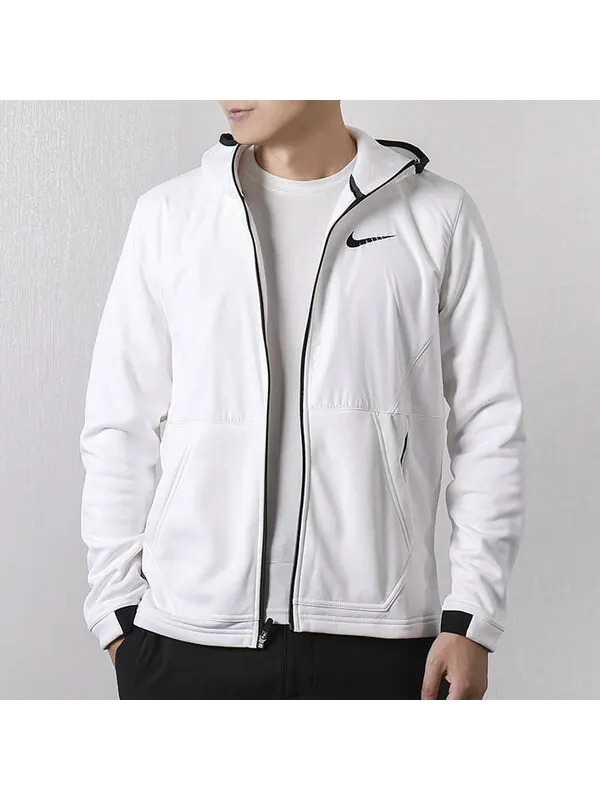 Куртка Nike Therma Casual Sports Zipper Hooded Jacket White — изображение 3 из 4, белый