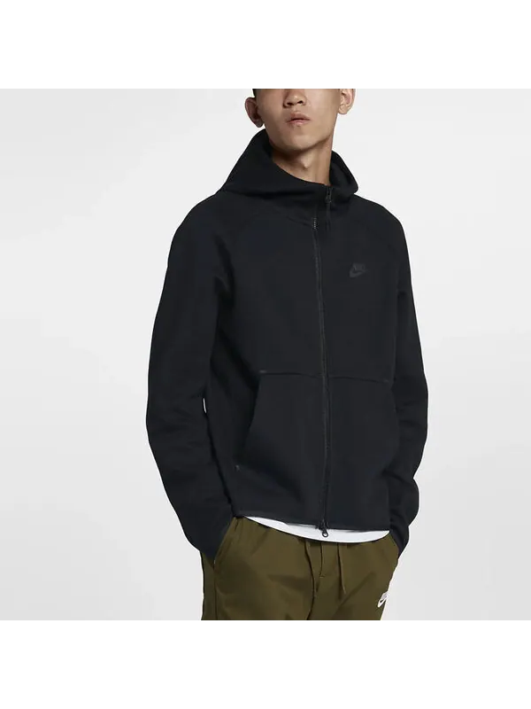 Толстовка Nike AS Men's Nike Sportswear TCH FLC FZ — изображение 4 из 4, черный