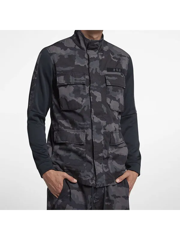 Куртка Men's Nike Casual Jacket Camouflage Black — изображение 4 из 4, черный