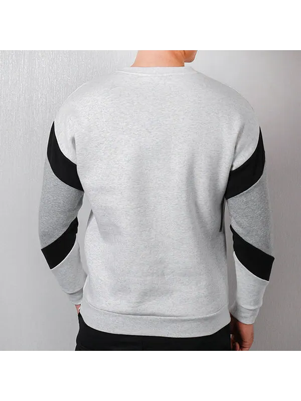 Толстовка Nike Air Crew Flc Round Neck Colorblock Pullover light grey — изображение 4 из 4, светлый серый