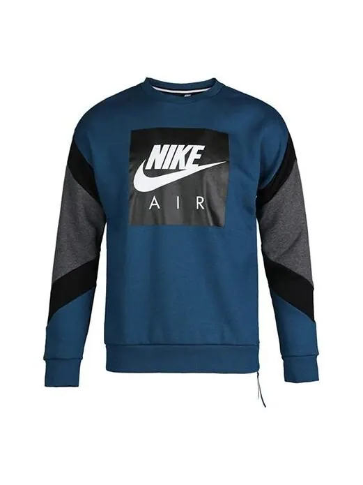Толстовка Nike Men's Air Crew Flc Round CollarPullover Hoody Blue
