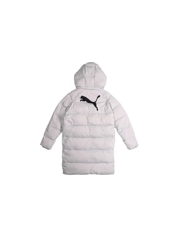 Куртка long cut hoodie coat 'grey' Puma — изображение 2 из 2, серый