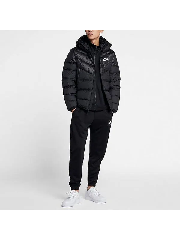 Пуховик Nike Nsw Windrunner Down Fill Stay Warm Solid Color hooded down Jacket Black — изображение 3 из 4, черный