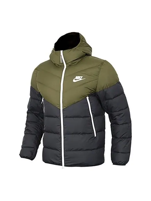 Куртка sportswear windrunner down fill 'green black' Nike — изображение 1 из 4, мульти