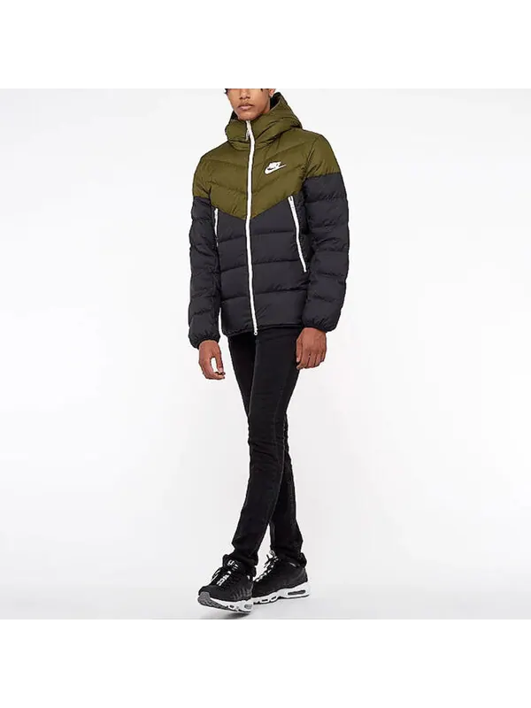 Куртка sportswear windrunner down fill 'green black' Nike — изображение 3 из 4, мульти