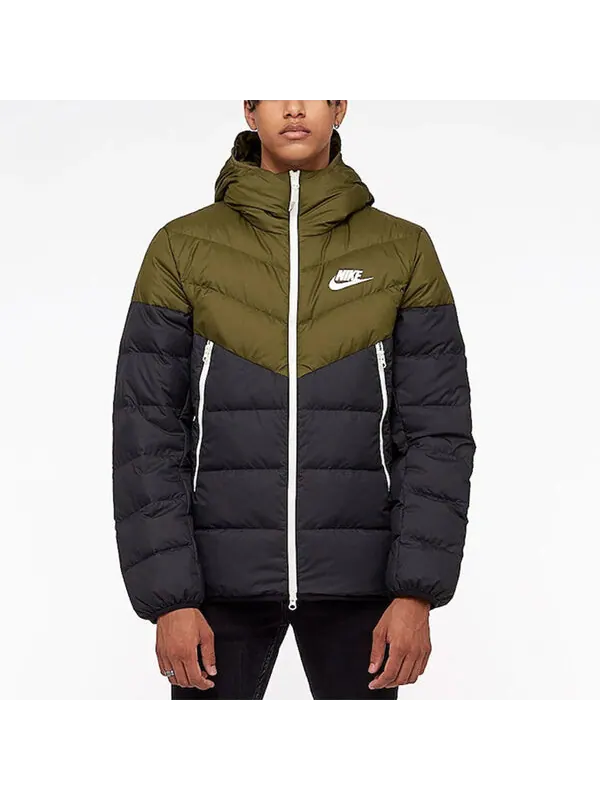 Куртка sportswear windrunner down fill 'green black' Nike — изображение 4 из 4, мульти