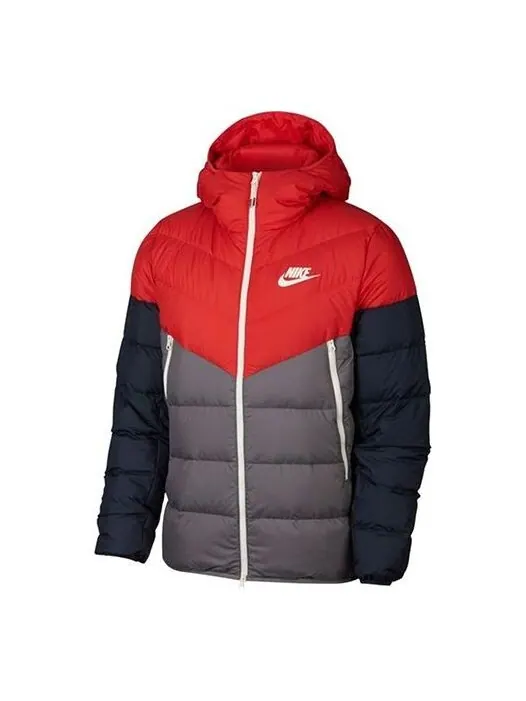 Пуховик Nike Sportswear Windrunner Down Fill 'Black Red Blue' — изображение 1 из 4, мульти
