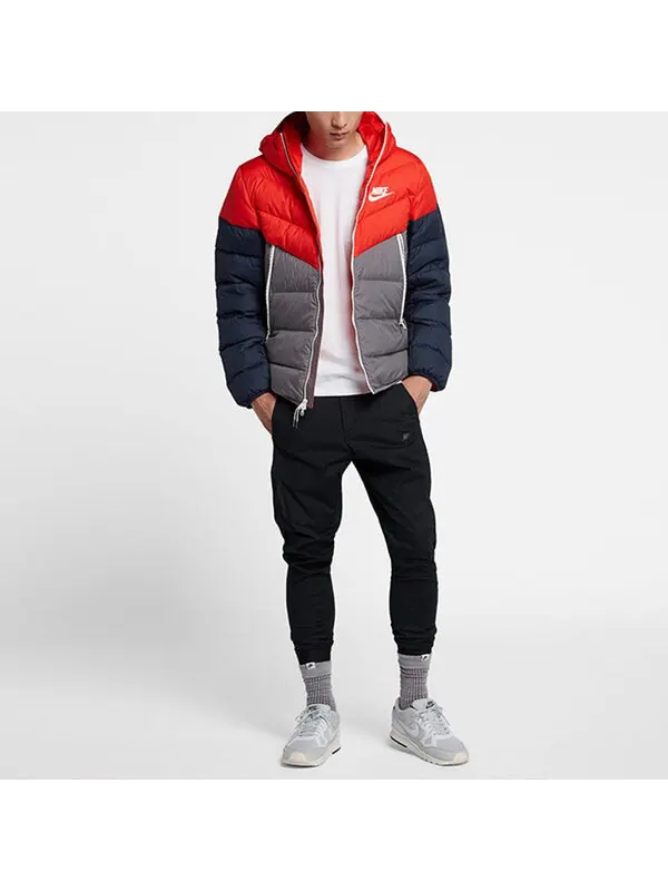 Пуховик Nike Sportswear Windrunner Down Fill 'Black Red Blue' — изображение 3 из 4, мульти
