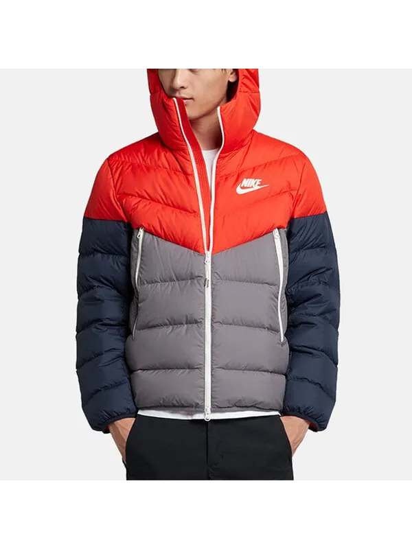 Пуховик Nike Sportswear Windrunner Down Fill 'Black Red Blue' — изображение 4 из 4, мульти