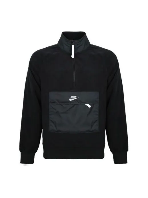 Толстовка Nike Half Zipper Stand Collar Sports Pullover Black — изображение 1 из 4, черный