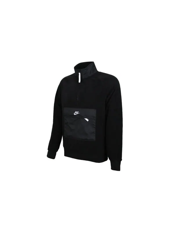 Толстовка Nike Half Zipper Stand Collar Sports Pullover Black — изображение 3 из 4, черный