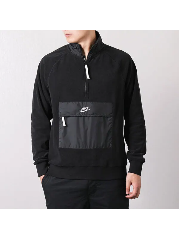 Толстовка Nike Half Zipper Stand Collar Sports Pullover Black — изображение 4 из 4, черный