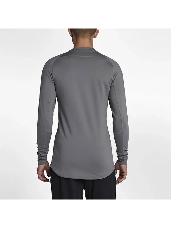 Футболка therma sports slim fit version training long sleeves gray Nike — изображение 3 из 4, серый