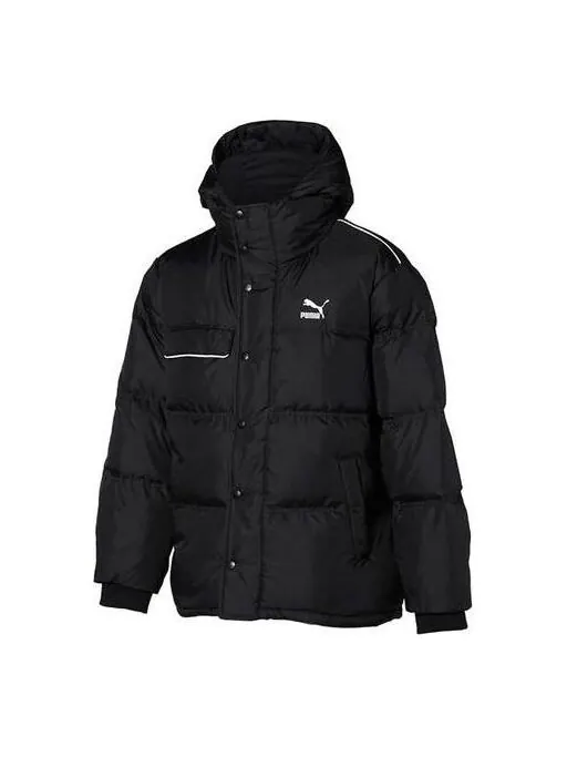 Куртка street style logo down jacket 'black' Puma — изображение 1 из 2, черный