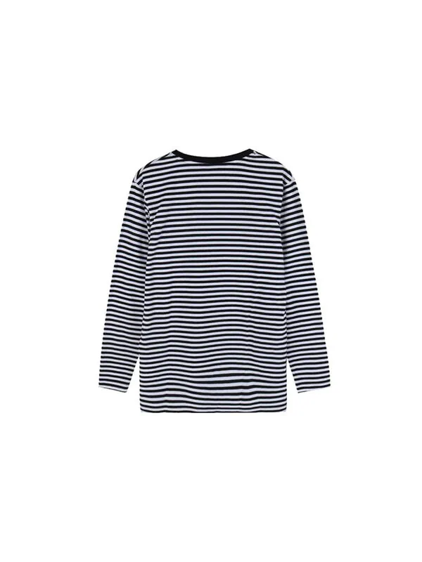 Футболка air top ls alphabet logo printing black white stripe long sleeves black white Nike — изображение 2 из 4