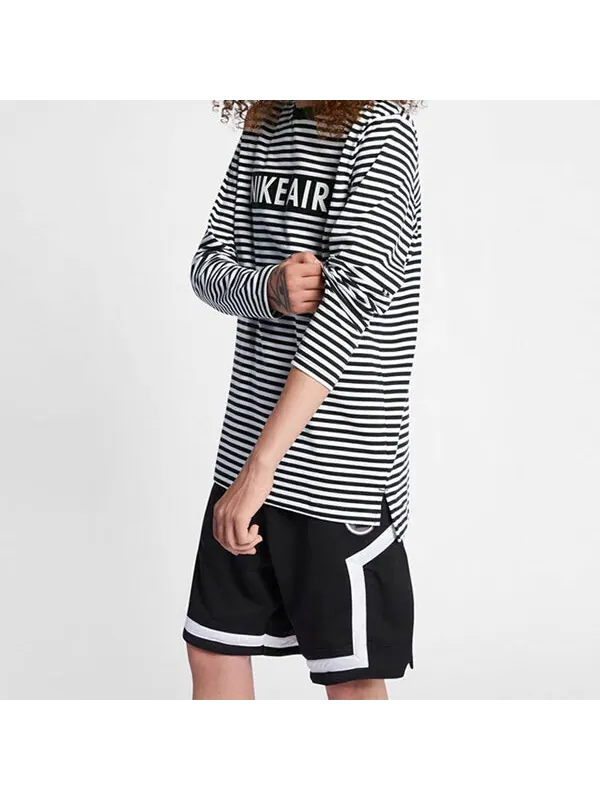 Футболка air top ls alphabet logo printing black white stripe long sleeves black white Nike — изображение 4 из 4